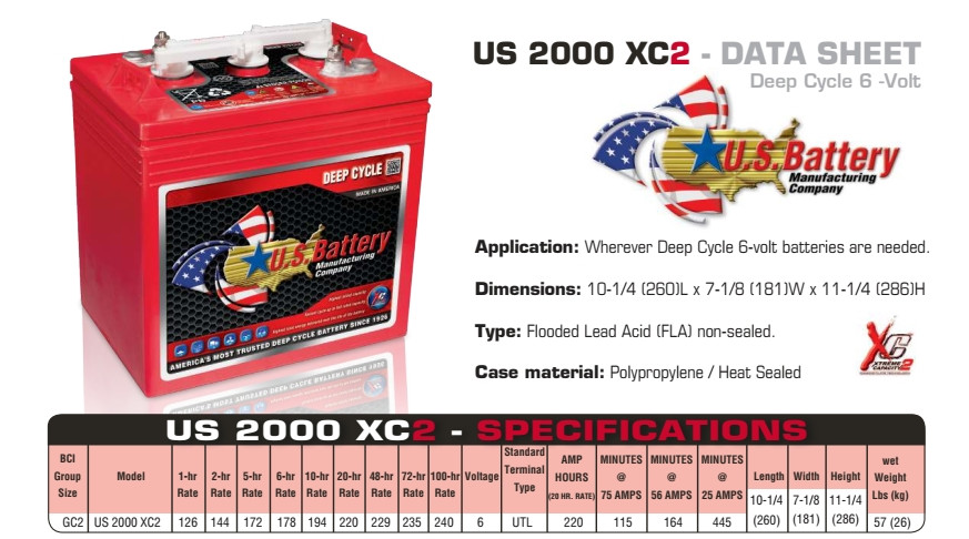 Ciklična baterija akumulator 6V za mašine 208-420 Ah US Battery
